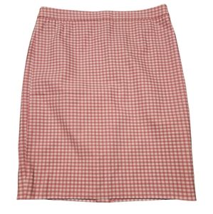 Pink and White Gingham Pencil Skirt Size 10 NWOT